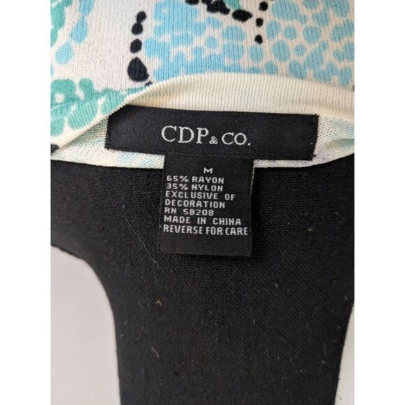 CDP & Co. Floral Lightweight Tight Knit 3/4 Sleeve Sweater with Sequins - M - Picture 8 of 9